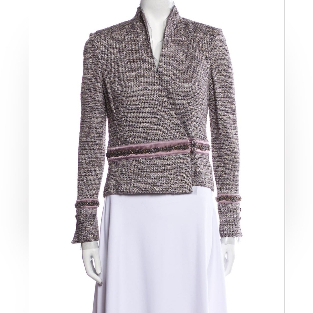 Elegant St. John Evening Tweed Embellished Jacket